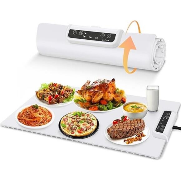 Portable Food Warmers: Roll Up Silicone Heating Mat -Electric Warming Tray - Picture 8 of 8